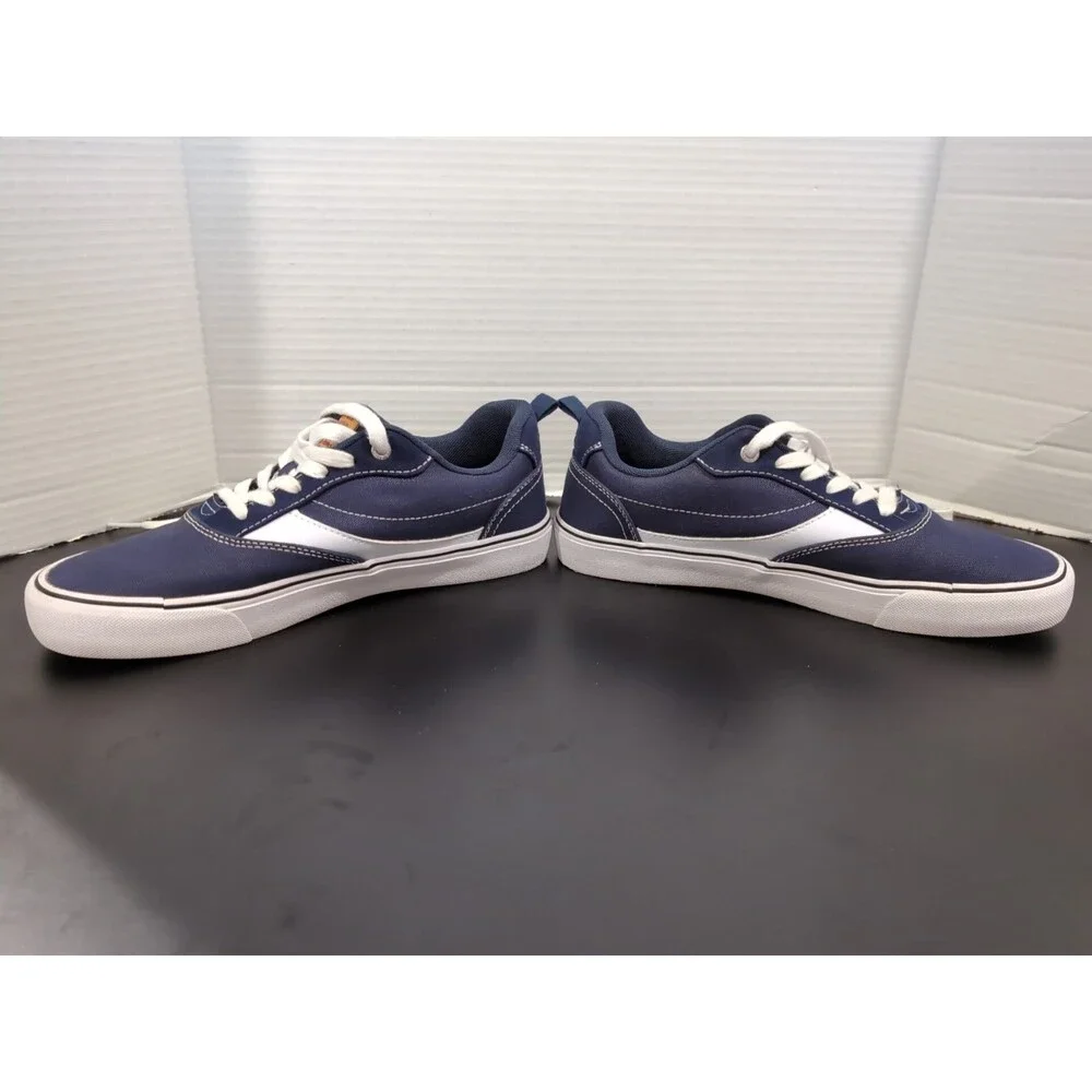 LEVI'S LANCE CANVAS SNEAKERS WOMEN'S SIZE 8.5 CUSHION INSOLE NAVY WHITE EUC